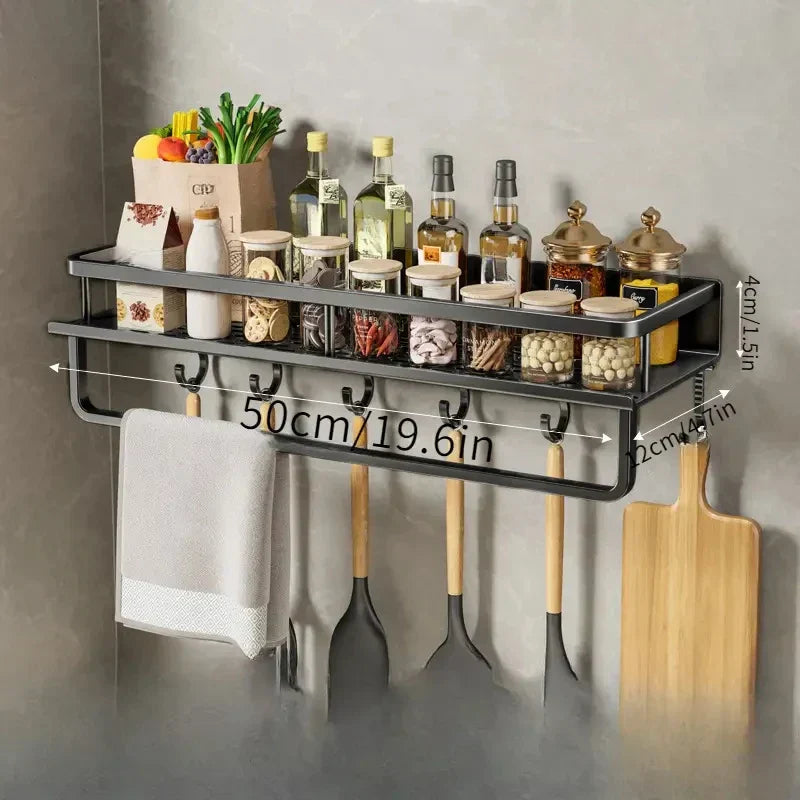 Køkkenhylde i Metal – Pladsbesparende Design til Organisering af Køkkenredskaber og Krydderier 8