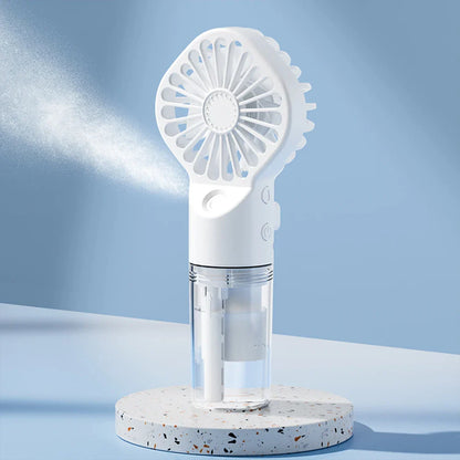 Kompakt håndventilator med vandspray – USB-genopladelig miniventilator til rejser og outdoor