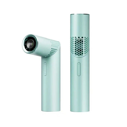 Kompakt foldbar håndventilator i blå – USB-opladelig mini turbo ventilator til hjemmet og på farten 6