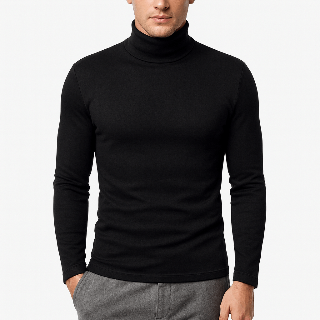 Slim fit rullekrave trøje detalje af rullekrave