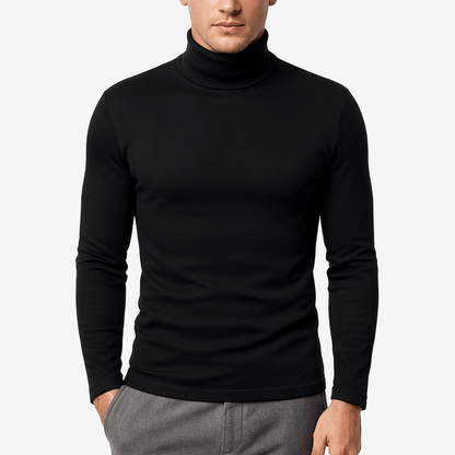 Slim fit rullekrave trøje detalje af rullekrave
