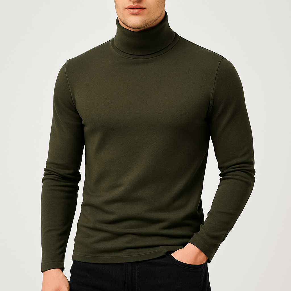 Slim fit rullekrave trøje i hvid og sort