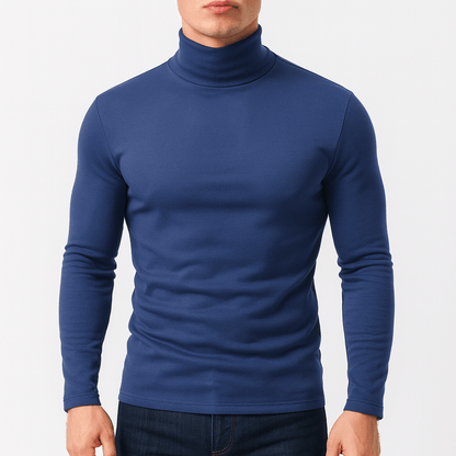 Slim fit rullekrave trøje i bordeaux og mørkegrøn