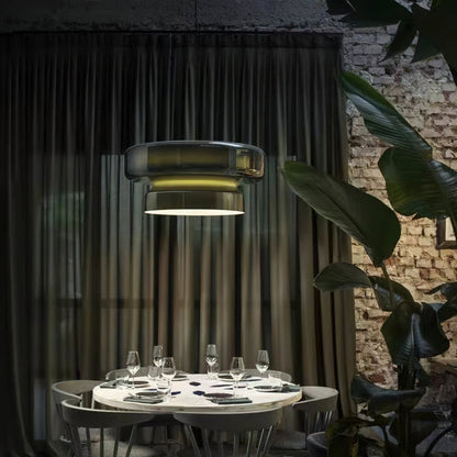 Sort pendellampe i mundblæst glas – moderne designerlampe