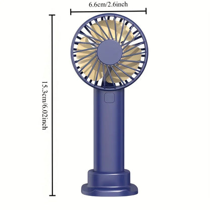 Bærbar USB-håndventilator 100x200 mm – vist med opladningskabel
