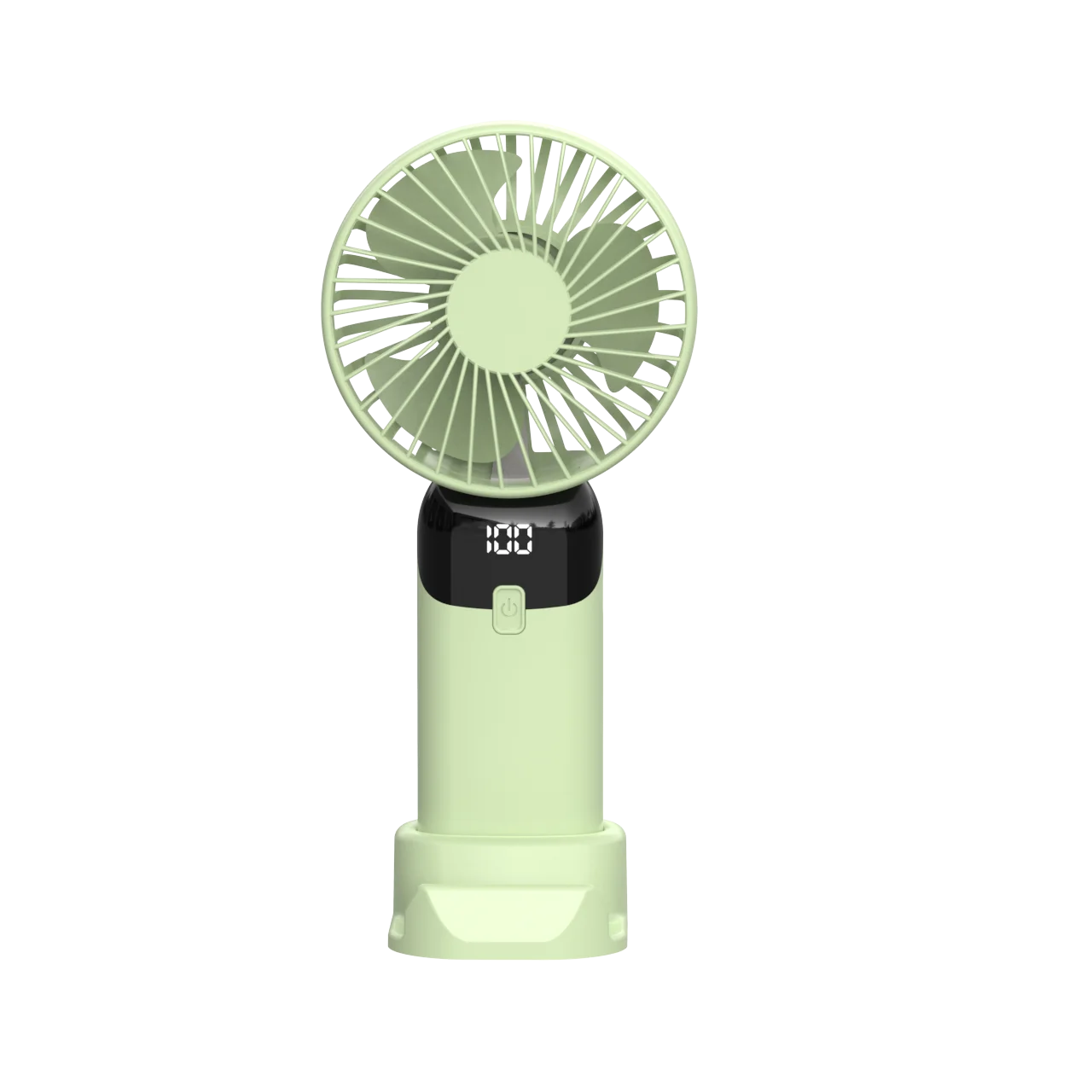 Bærbar USB-ventilator i hvid ABS-plast – set forfra
