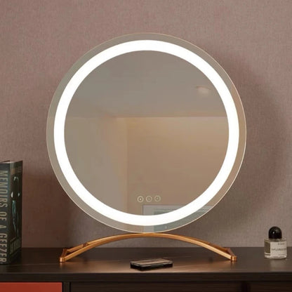 Makeupspejl med Lys – Justerbar Belysning og 360° Rotation til Perfekt Makeupoplevelse 1