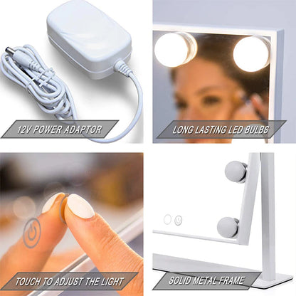 Makeupspejl med lys – Buet LED Spejl med 10x Forstørrelse og Justerbar Lysstyrke til Optimal Makeup Applikation 5
