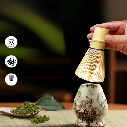 Matcha Sæt – 6-Delt Værktøjssæt i Bambus og Keramik til Traditionel Teforberedelse 8