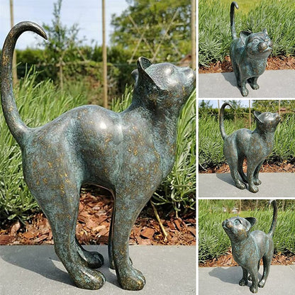 Miauw Aura Katteelskere Havestatuette – Vejrbestandig Polyresin Figur til Have og Terrasse dekorativ kattefigur 0