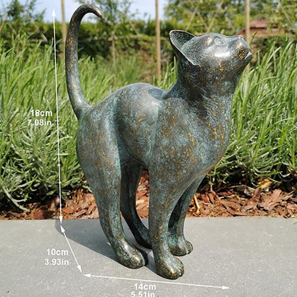 Miauw Aura Katteelskere Havestatuette – Vejrbestandig Polyresin Figur til Have og Terrasse dekorativ kattefigur 3