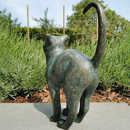 Miauw Aura Katteelskere Havestatuette – Vejrbestandig Polyresin Figur til Have og Terrasse dekorativ kattefigur 5