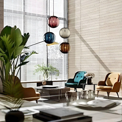 Elegant Nordic LED Glass Dome Pendant Lamp
