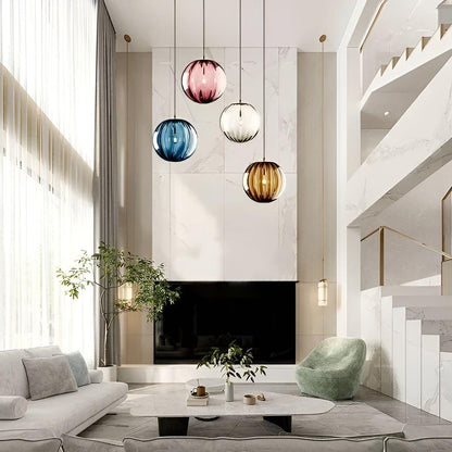 Elegant Nordic LED Glass Dome Pendant Lamp