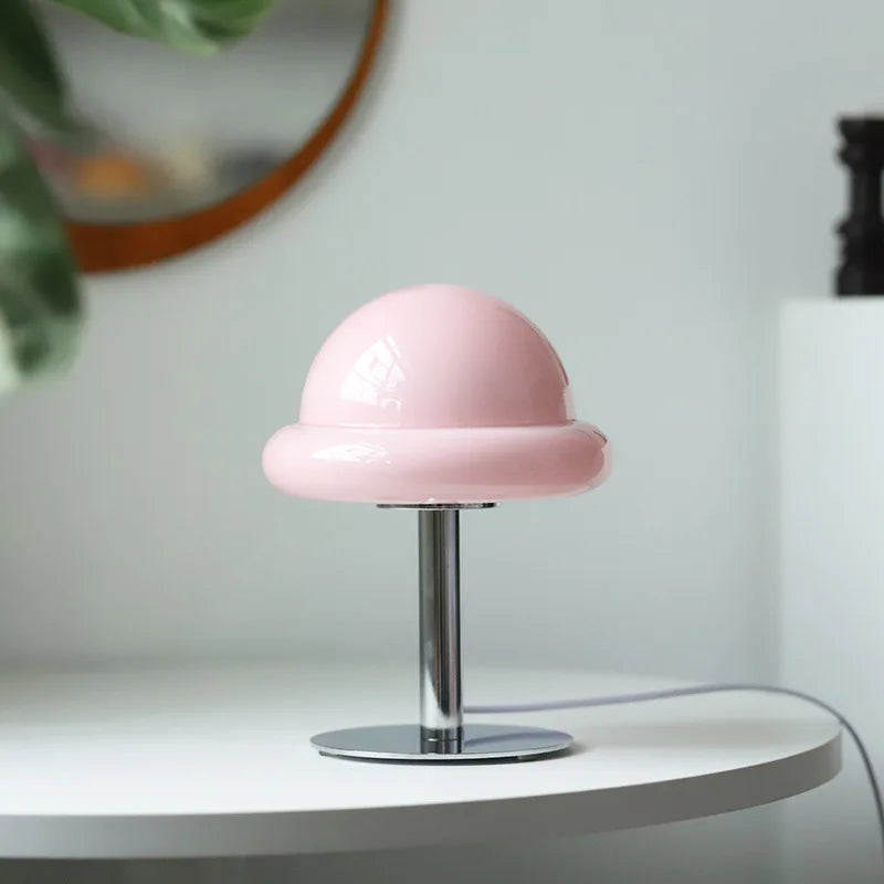 Moderne Bordlampe i Svampeform – LED Indendørs Belysning til Stilfuld Atmosfære og Kompakt Design 7