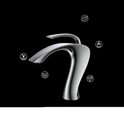 Moderne Håndvaskarmatur i Messing – Elegant Design med Keramisk Patron til Præcis Vandstyring 7