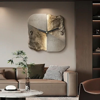 Moderne Vægur i Metal og Glas – Elegant Design med Lydløs Kvartsteknologi til Stuer og Soveværelser 2