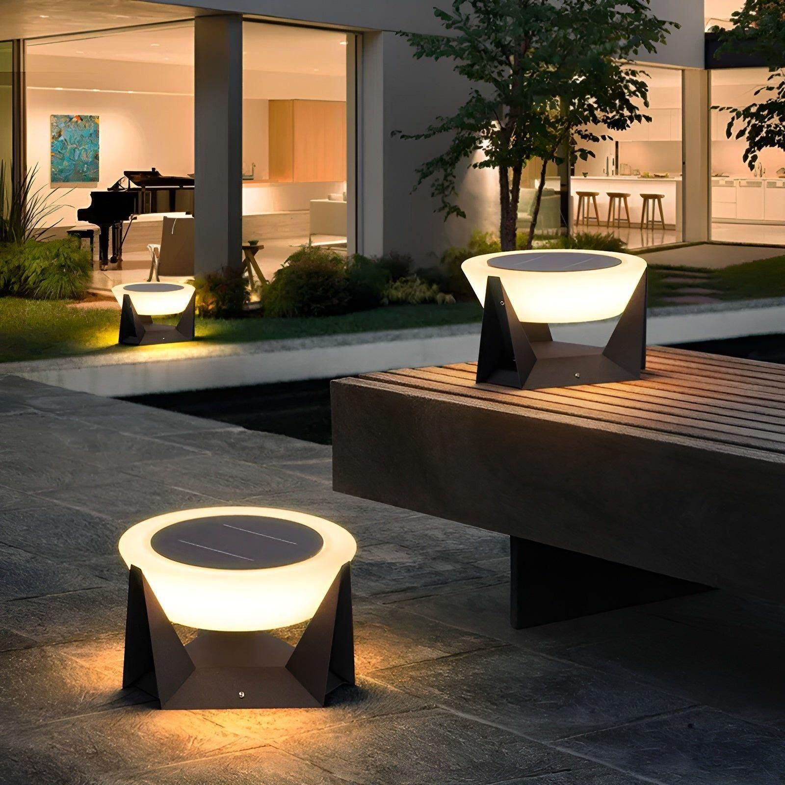 Elegant Solar-Powered Japanese Garden Lamp
