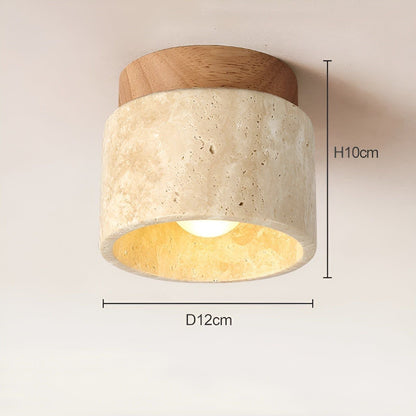 Elegant Japanese Ceiling Lamp - LumiStone in Yellow Marble**  **Meta Title:** LumiStone: Elegant Japanese Ceiling Lamp in Yellow Marble