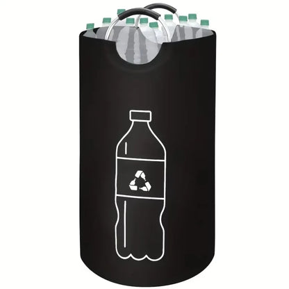 Opbevaringskurv til Tomme Flasker – Foldbar, Holdbart Stof med Aluminiumshåndtag, Ideel til Genbrug og Hjemmeopbevaring 2