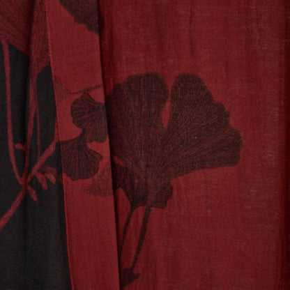 Kimono badekåbe vist bagfra med ginkgo-print