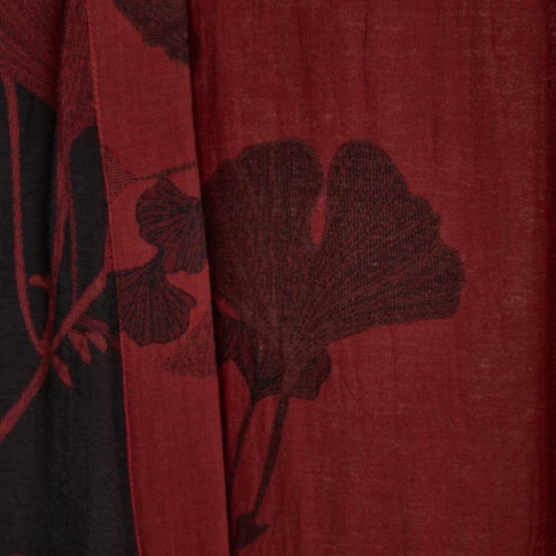 Kimono badekåbe vist bagfra med ginkgo-print