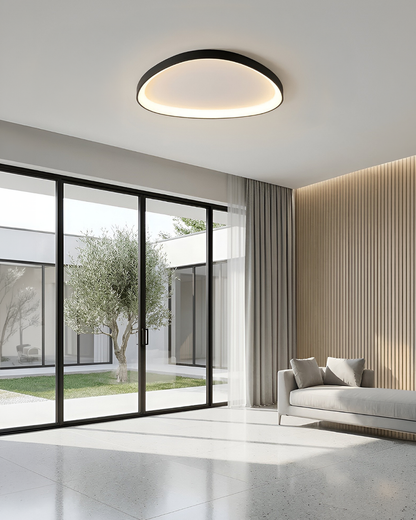 LED loftlampe tændt med varm hvid lystemperatur 3000K