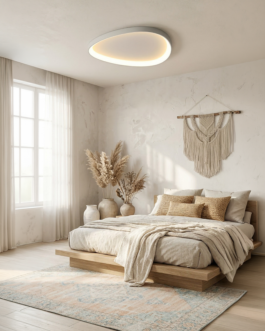 Loftlampe med kold hvid belysning 6000K i moderne interiør