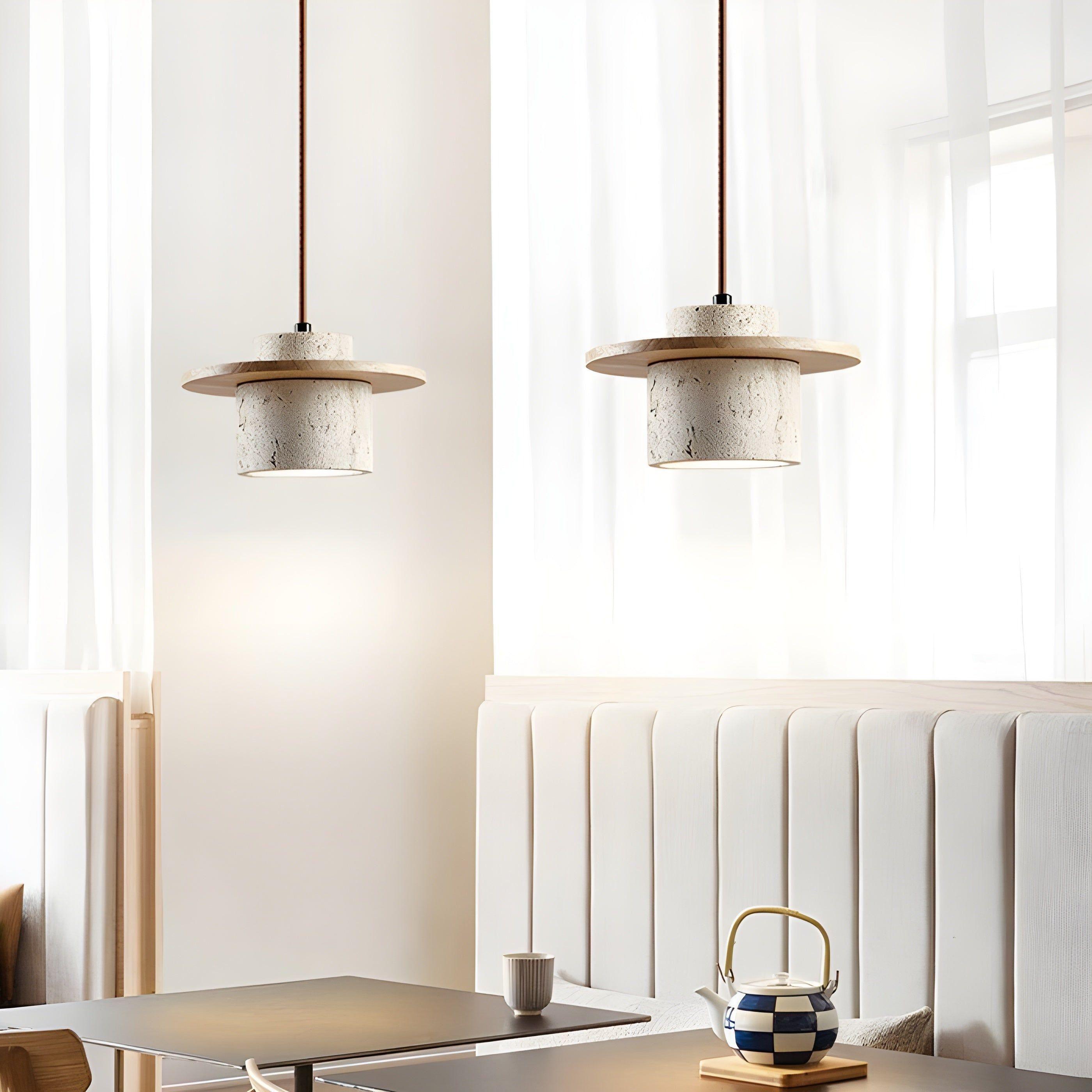 Hikari Wabi - Elegant Natural Stone Ceiling Lamp