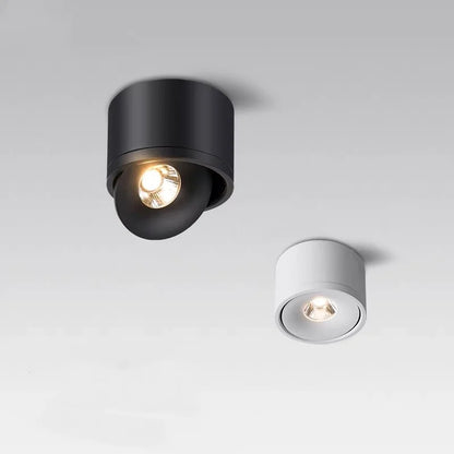 Dæmpbar LED påbygningsspot i hvid aluminium til loft