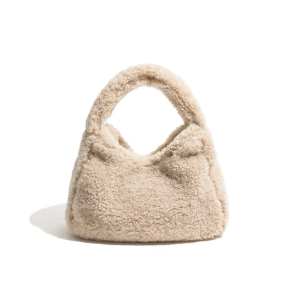 Alle fire farver af plys crossbody skuldertaske samlet