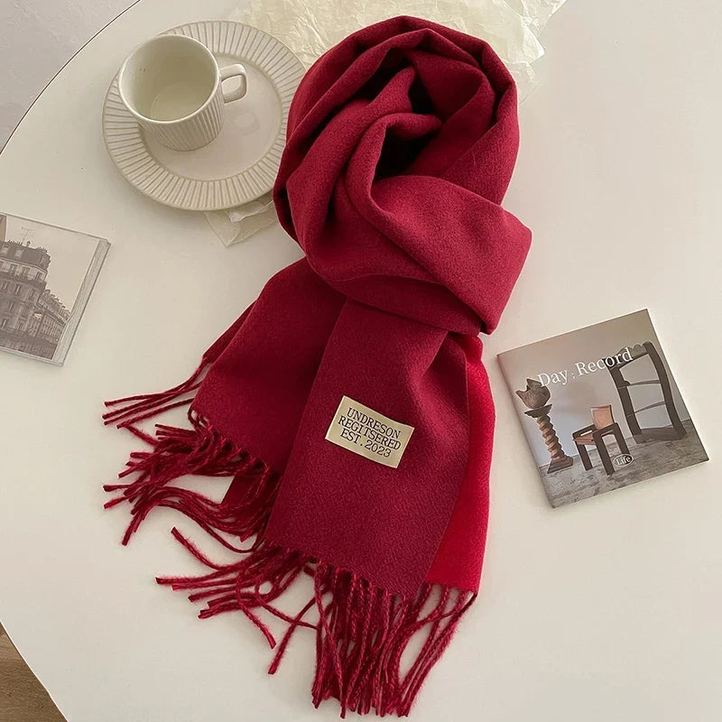 Unisex vinterhalstørklæde i blød cashmere-blend – blå