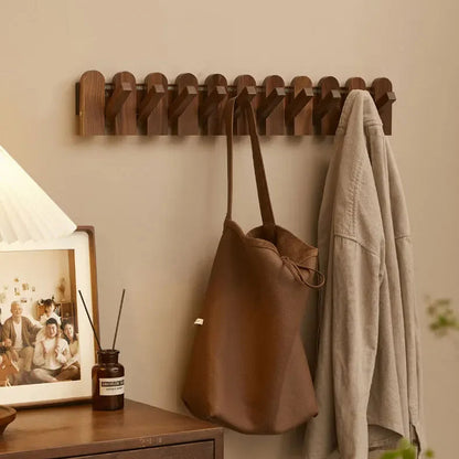 Sammenklappelig Trækrog i Træ – Elegant Vægkrog til Hjemmet med Magnetisk Lås og Nem Installation 2