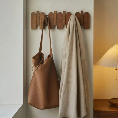 Sammenklappelig Trækrog i Træ – Elegant Vægkrog til Hjemmet med Magnetisk Lås og Nem Installation 4