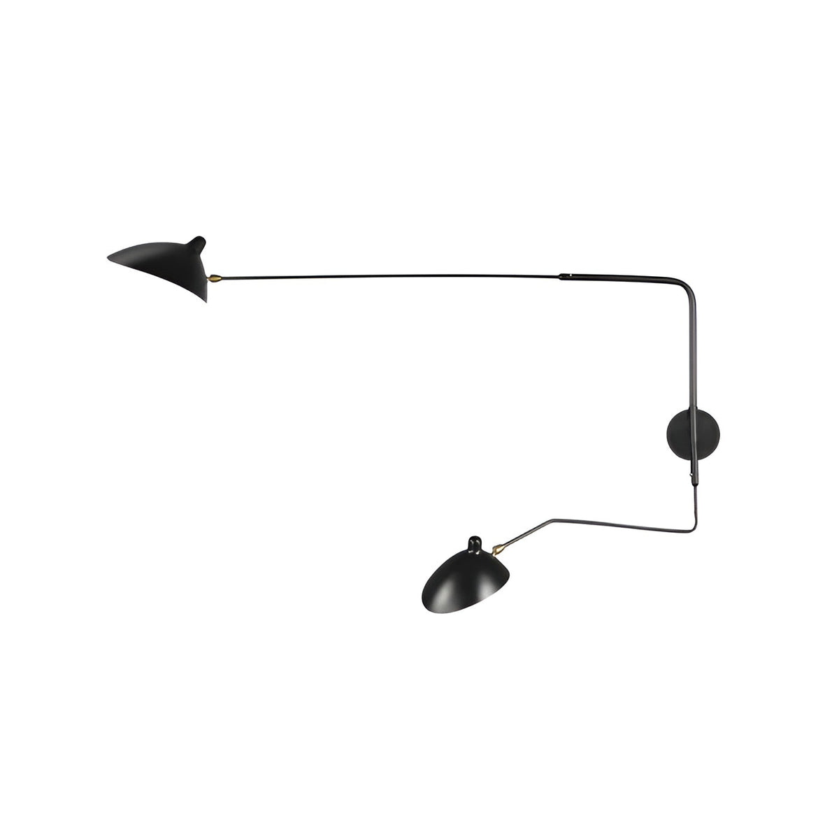 Væglampe med svingarm – 2-pak, stor model L 150 cm x H 60 cm med måleangivelser