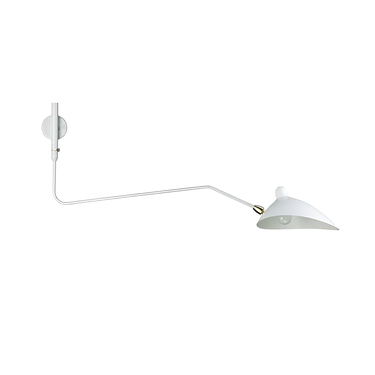 Væglampe med svingarm – stor model L 65 cm x H 40 cm, vist med måleangivelser