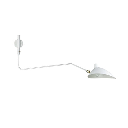 Væglampe med svingarm – stor model L 65 cm x H 40 cm, vist med måleangivelser