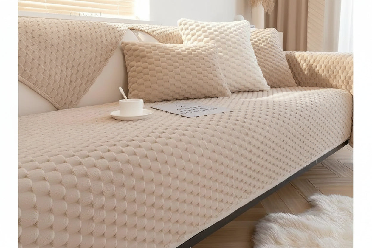 Skridsikkert Sofabetræk i Polyester – Elegant Beskyttelse til L-formede Sofaer, Ideel til Familier og Kæledyrsejere 0