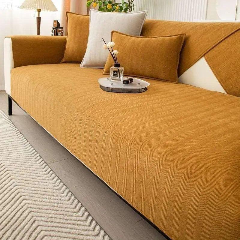 Sofabeskytter i Chenille – Skridsikker Sofa Cover til Komfortabel Indretning | Stilfuldt og Maskinvaskbart Design 6