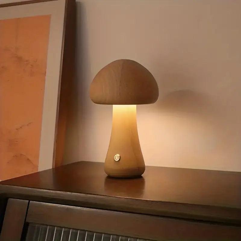 Trådløs Bordlampe i Træ – Justerbar Lysstyrke Uden Ledning til Elegant Indendørs Belysning 7