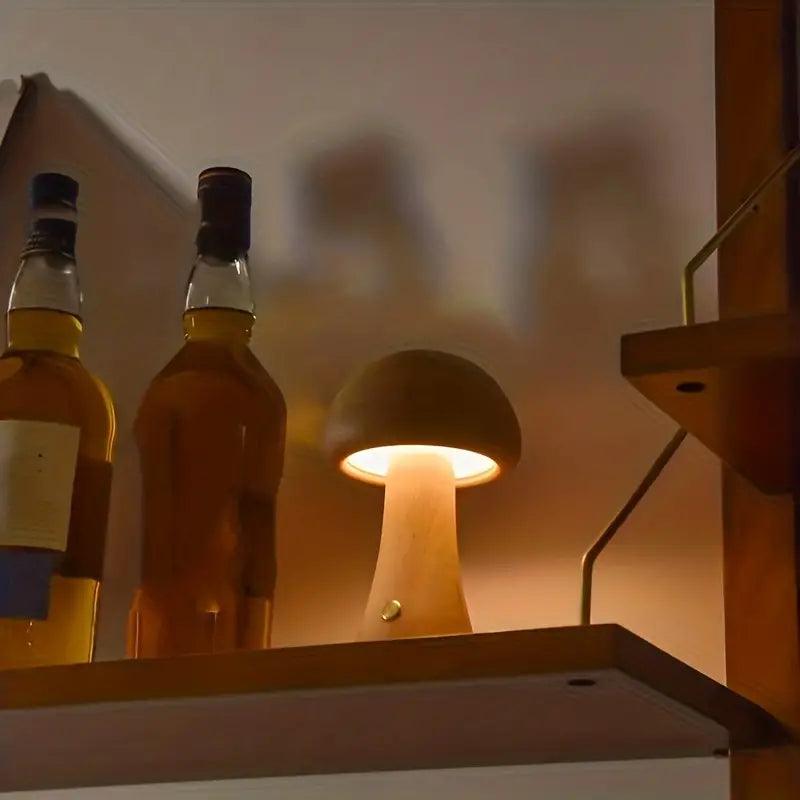Trådløs Bordlampe i Træ – Justerbar Lysstyrke Uden Ledning til Elegant Indendørs Belysning 8