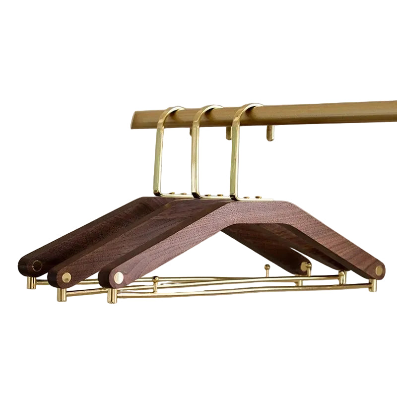 Træbøjler i Valnød – Elegant og Robust Opbevaring til Tøj og Tilbehør | Perfekt til Garderobe og Butik 0