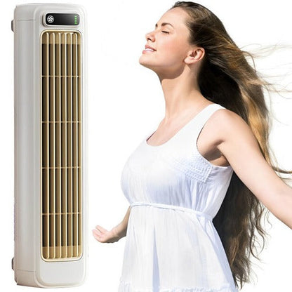 Genopladelig bordventilator med 90° oscillation – stille og kompakt