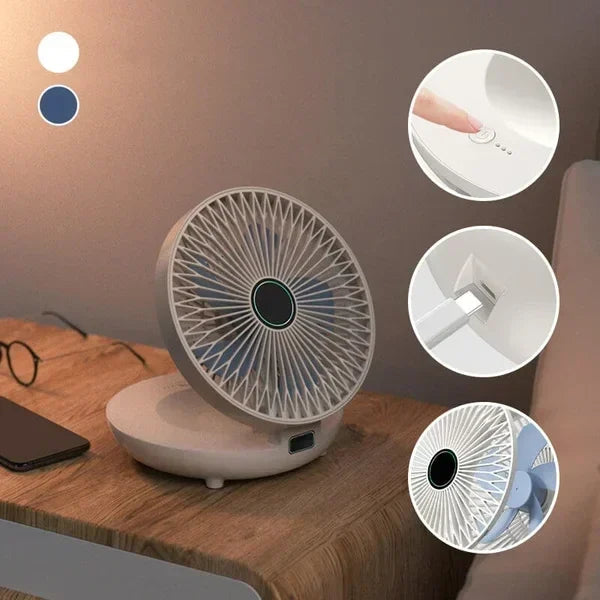 Bærbar vægventilator med fjernbetjening og 3 hastighedstrin