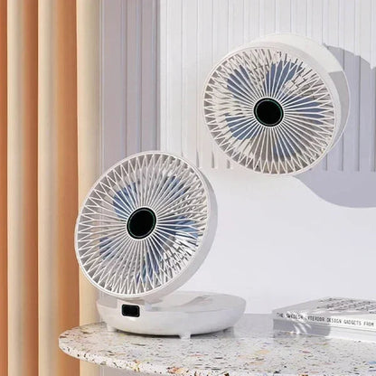 Bærbar vægventilator – USB-tilslutning og strømforsyning