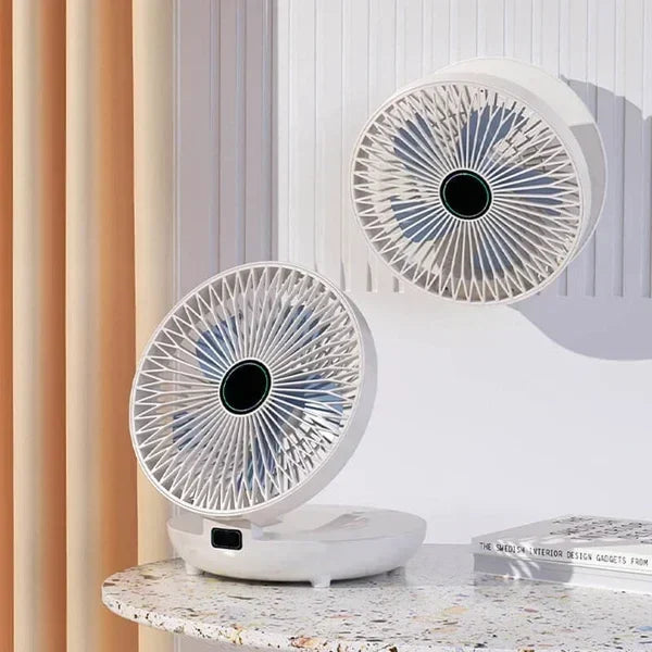 Bærbar vægventilator – USB-tilslutning og strømforsyning