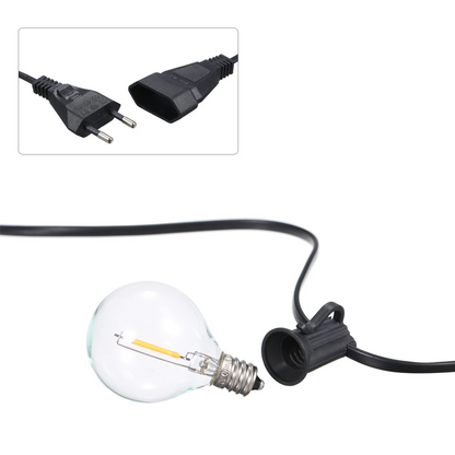 Pakkeindhold: LED-lyskæde 6 m, reservepærer og instruktionsmanual