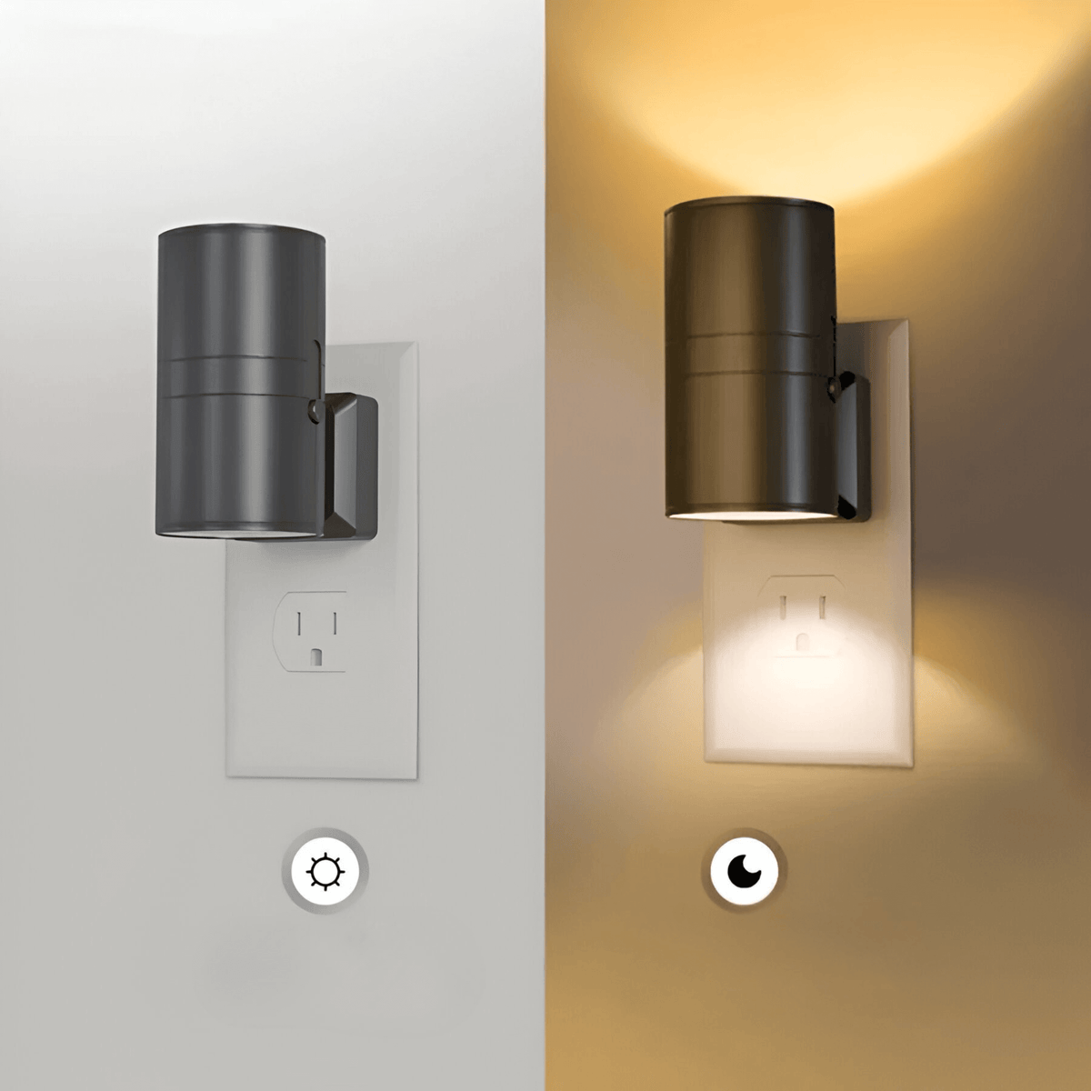 Lunara LED natlampe med tre lysfunktioner – tændt, slukket og auto
