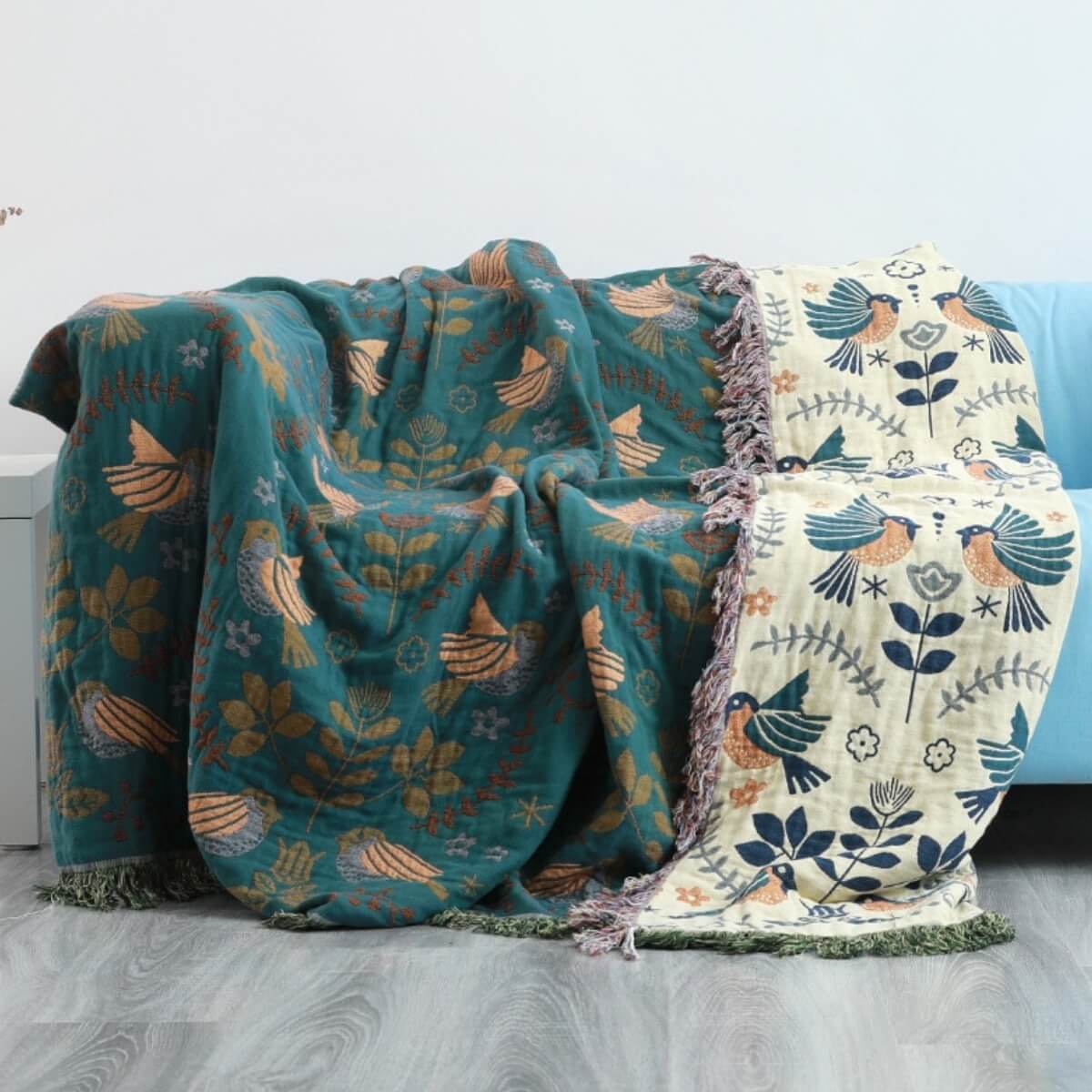 Vendbart Tæppe i Blødt Bomuld – Ideelt til Hygge i Dit Hjem med Stilfuldt Design 0