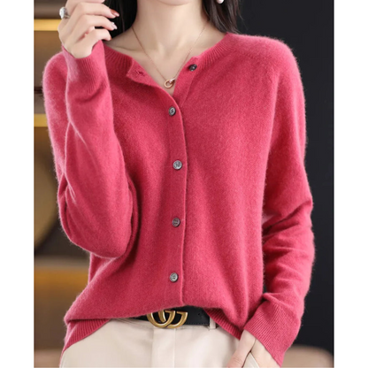 Damepullover i cashmere-imitation – sidevisning